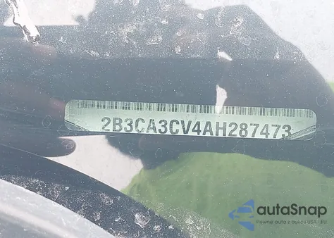 2010 Dodge Charger Sxt из США, поврежденный, VIN 2B3CA3CV4AH287473